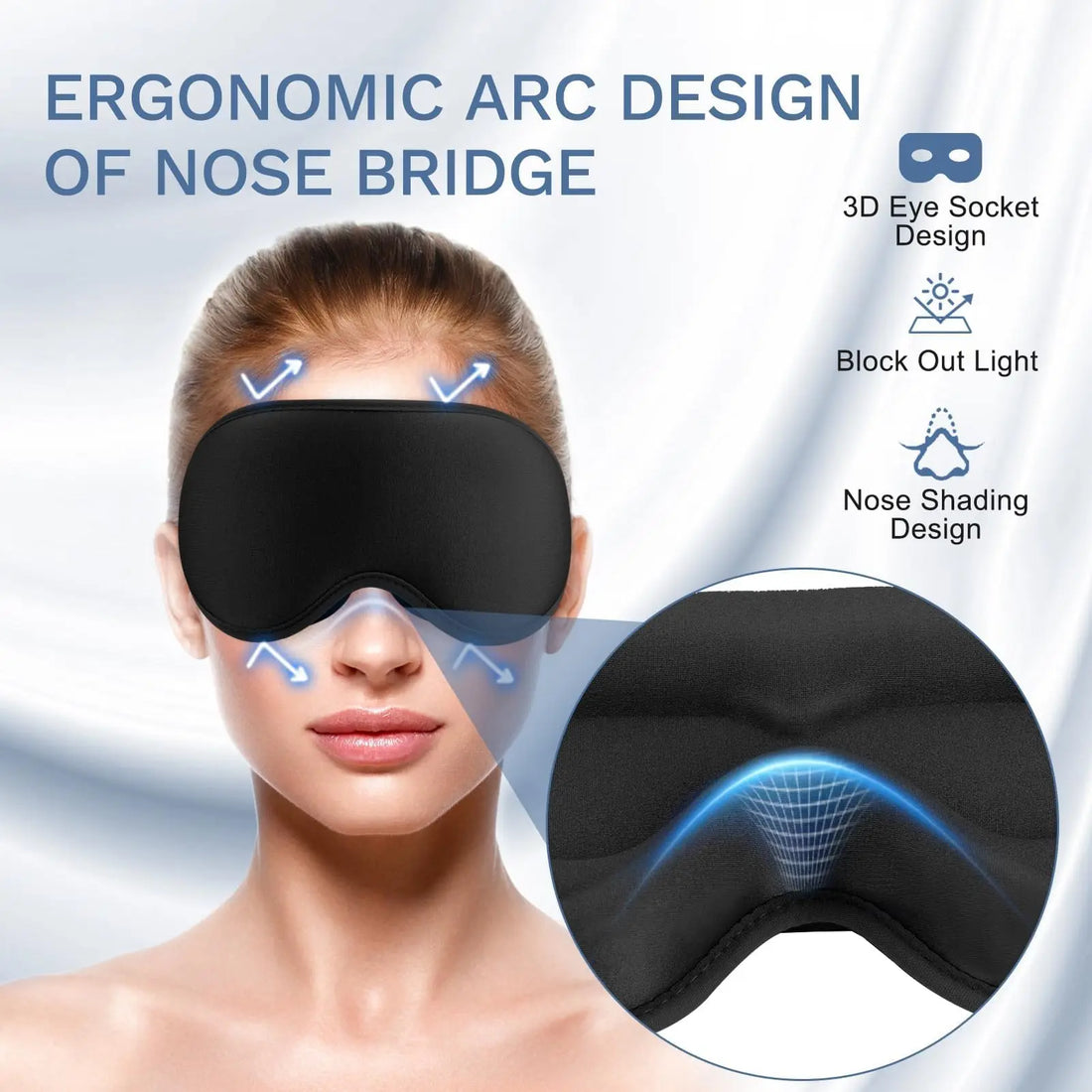 2PCS 3D Total Blackout Sleep Mask